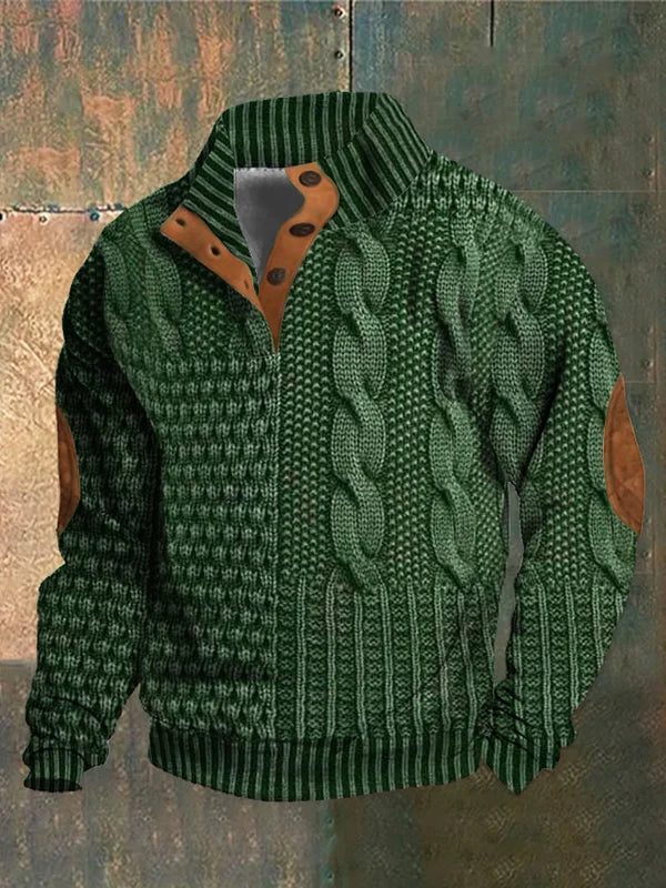 FÉNIX | Jersey patchwork de punto trenzado
