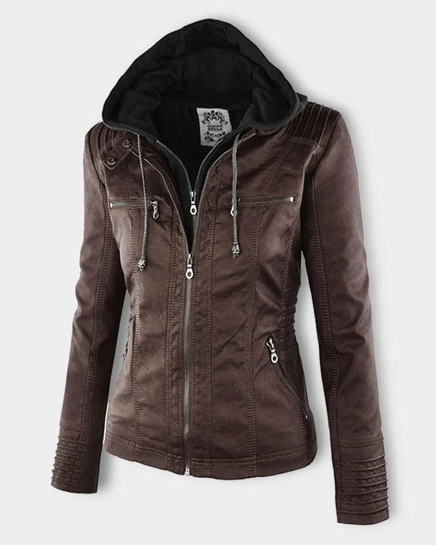 MÓNICA | Chaqueta de cuero otoñal
