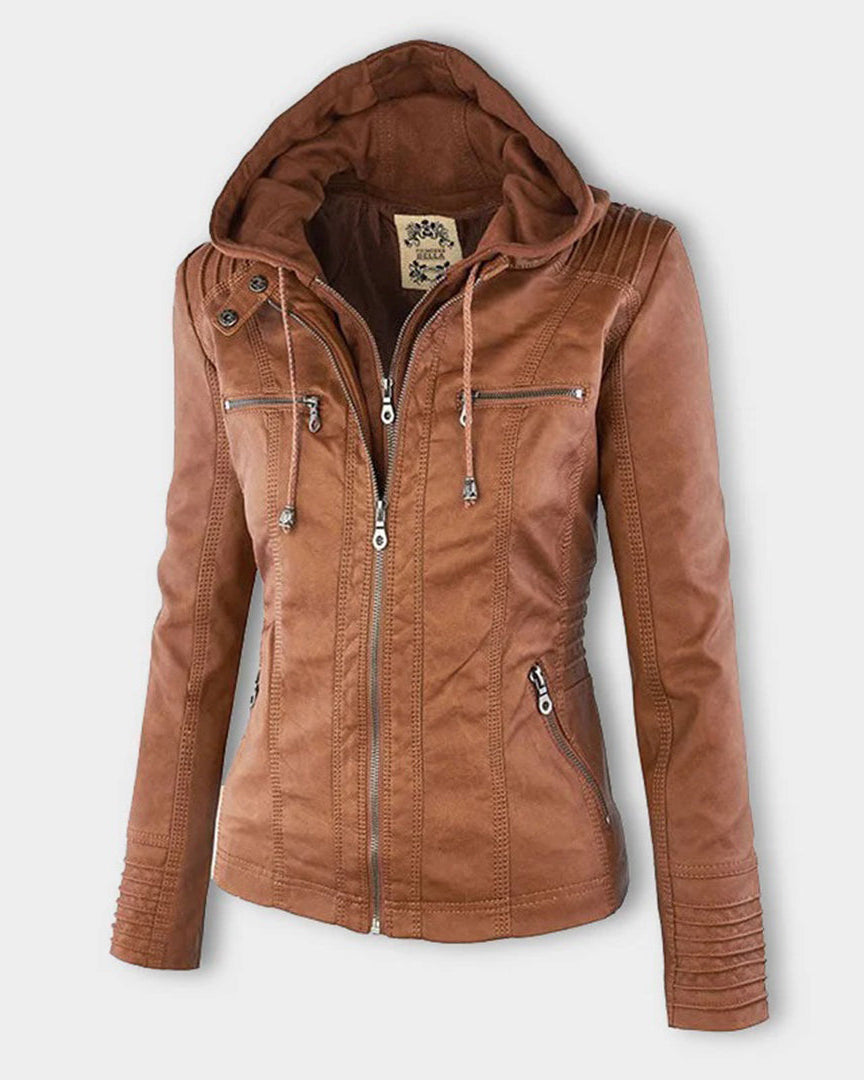 MÓNICA | Chaqueta de cuero otoñal