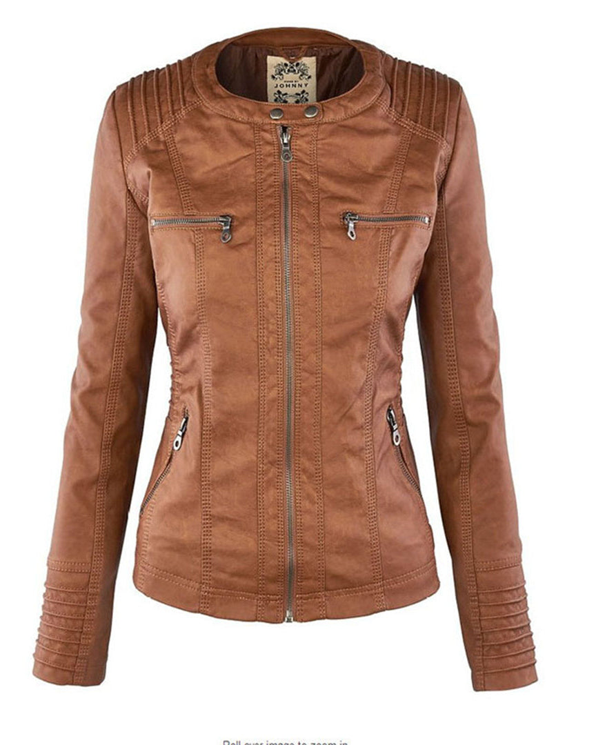 MÓNICA | Chaqueta de cuero otoñal