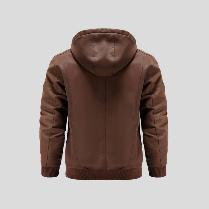 LANCE | Chaqueta de cuero con capucha para hombre