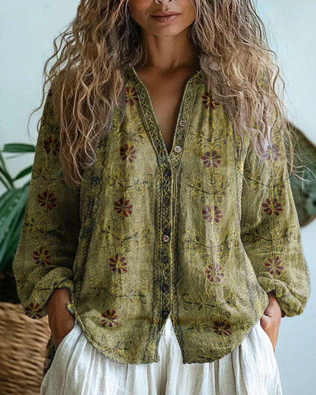 AMBER | Blusa vintage con estampado floral