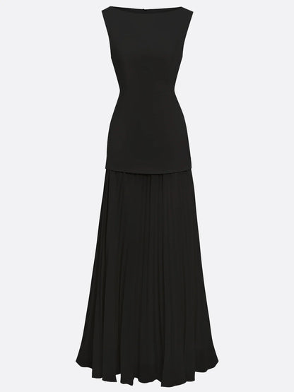 ELVIRA | Vestido largo plisado de diseño