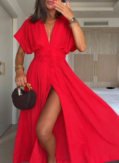 SABRINA | Vestido midi con escote en V