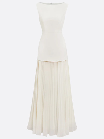 ELVIRA | Vestido largo plisado de diseño
