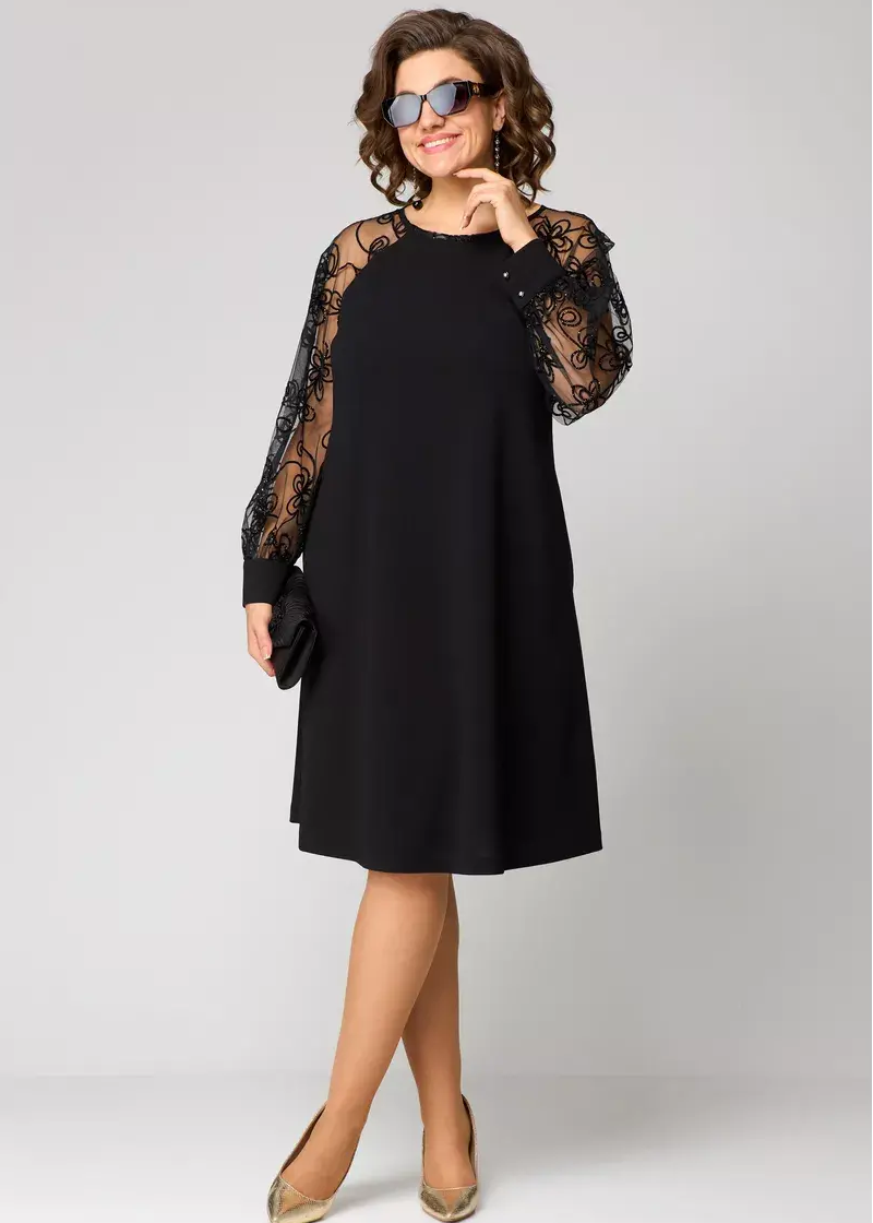 REGINA | Vestido con mangas de encaje