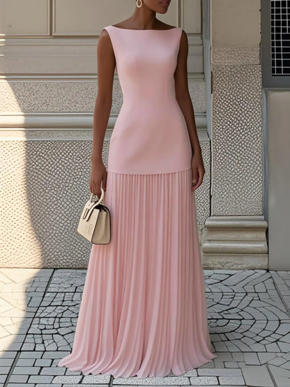ELVIRA | Vestido largo plisado de diseño