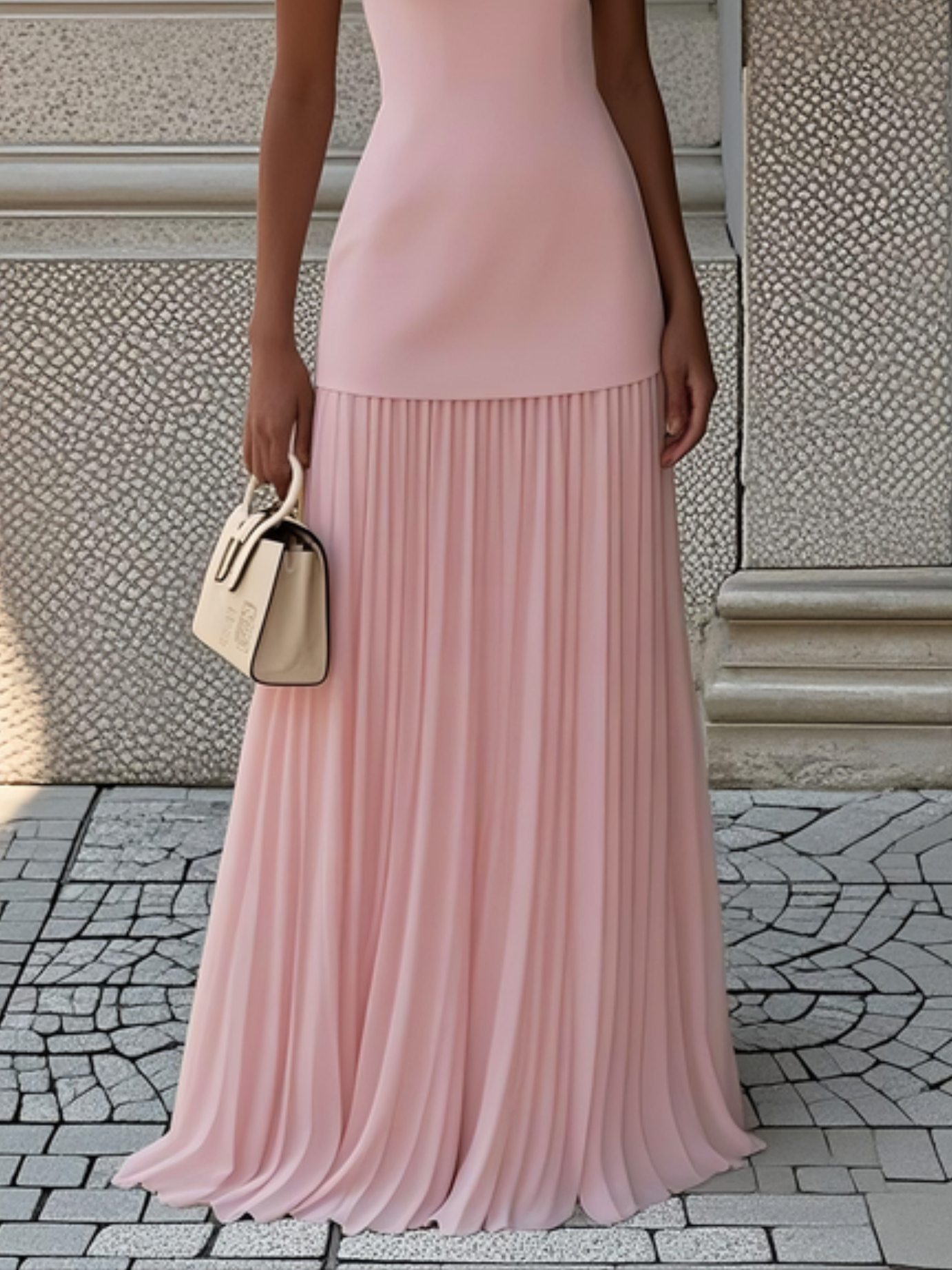 ELVIRA | Vestido largo plisado de diseño