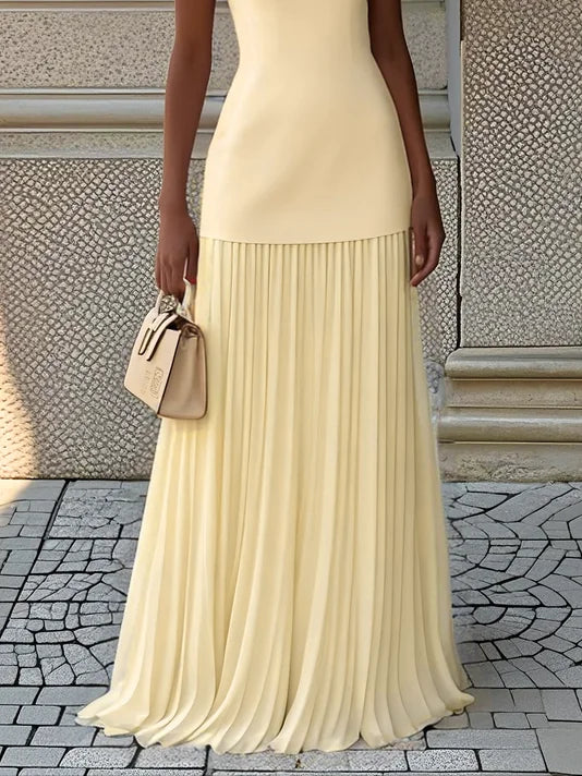 ELVIRA | Vestido largo plisado de diseño