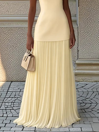 ELVIRA | Vestido largo plisado de diseño