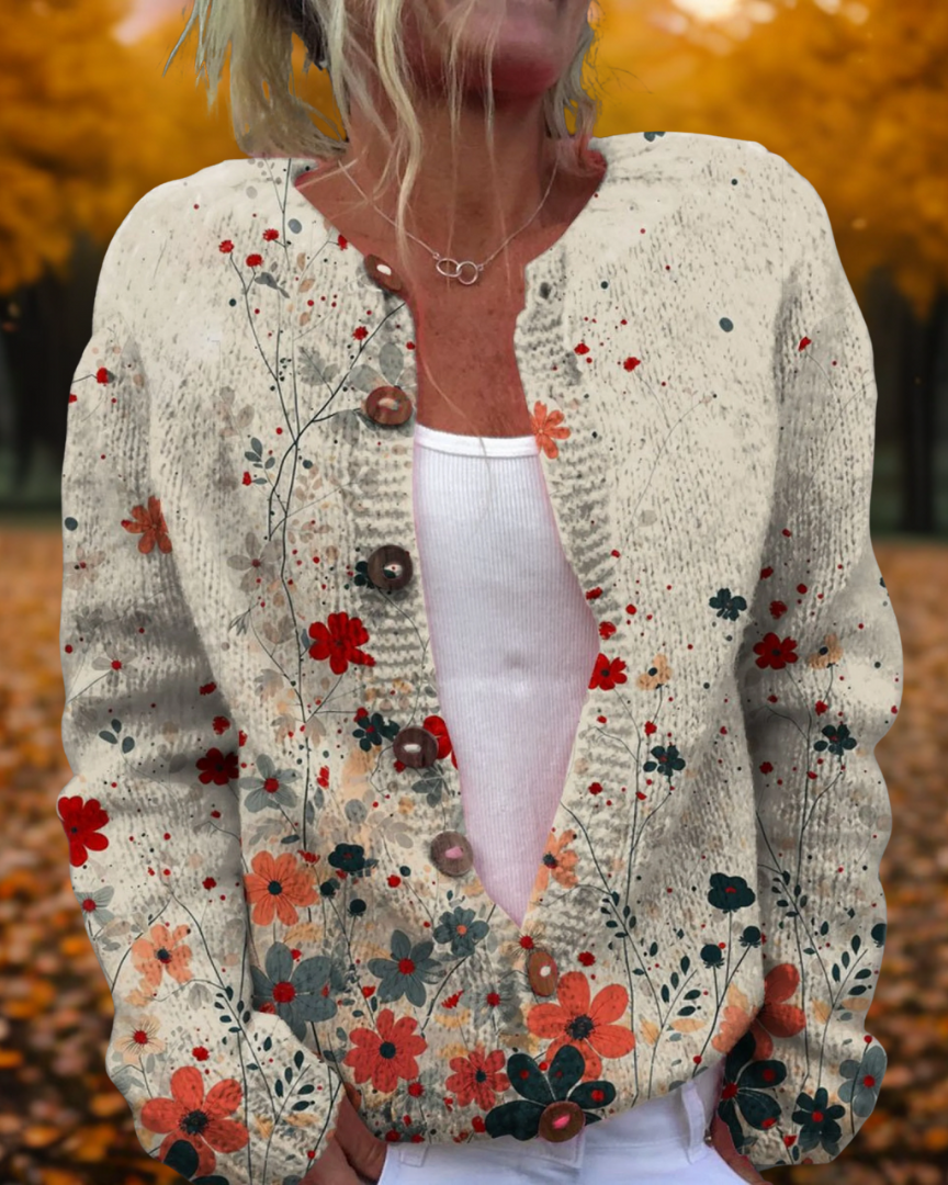 MARISSA | Cárdigan Vintage Artístico de Punto Suave