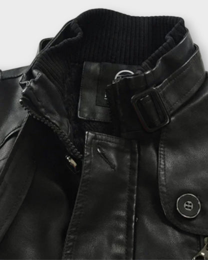 ALBERTO | Chaqueta motera larga de cuero