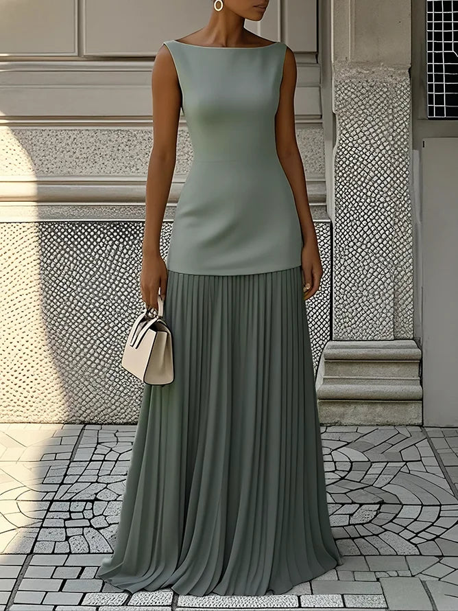 ELVIRA | Vestido largo plisado de diseño