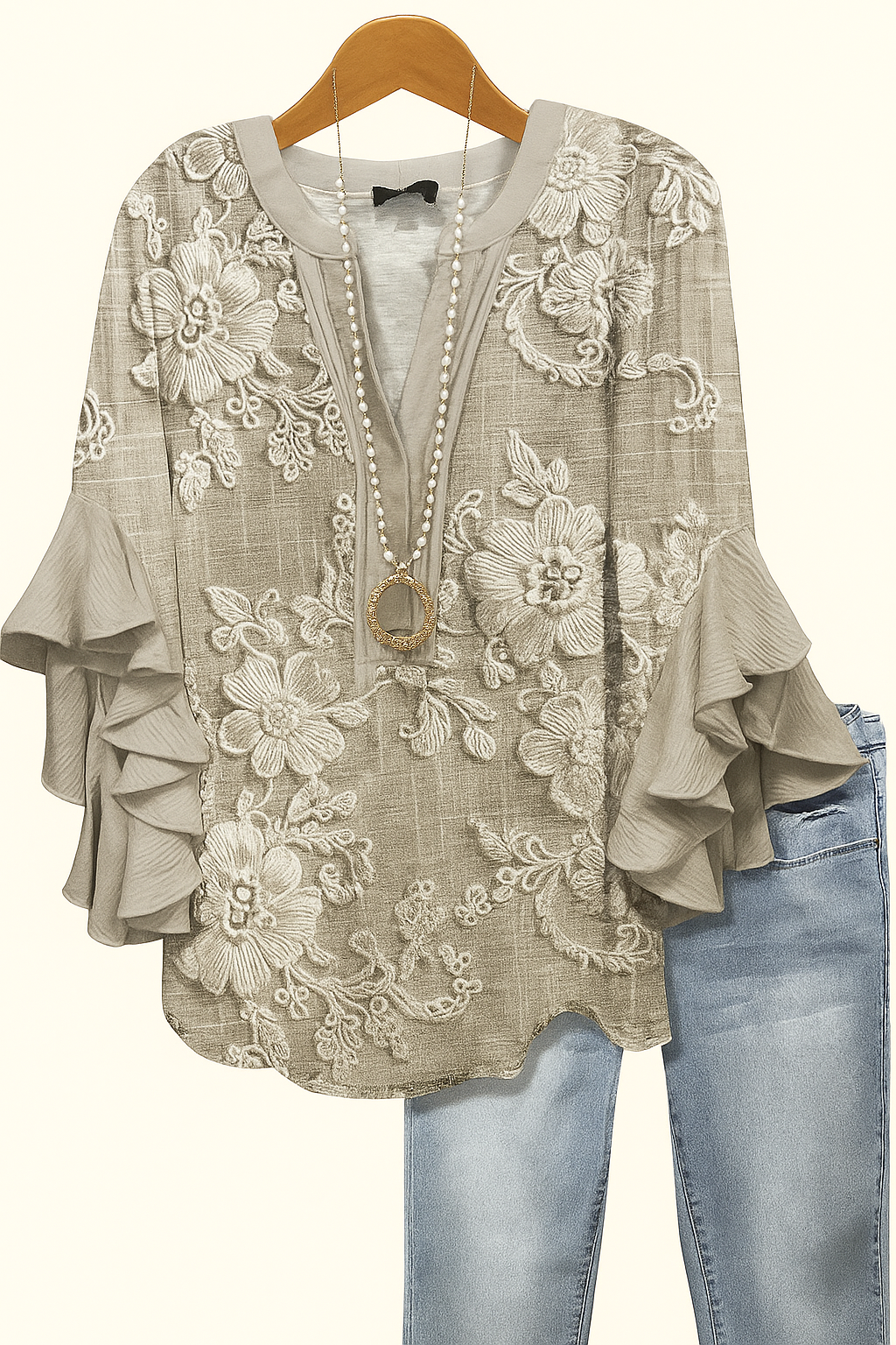 CARLA | Blusa holgada con estampado artístico