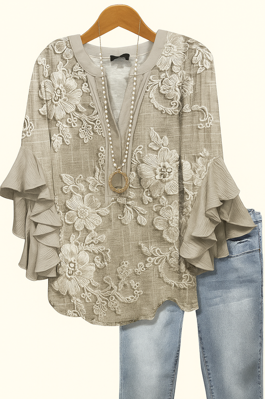 CARLA | Blusa holgada con estampado artístico
