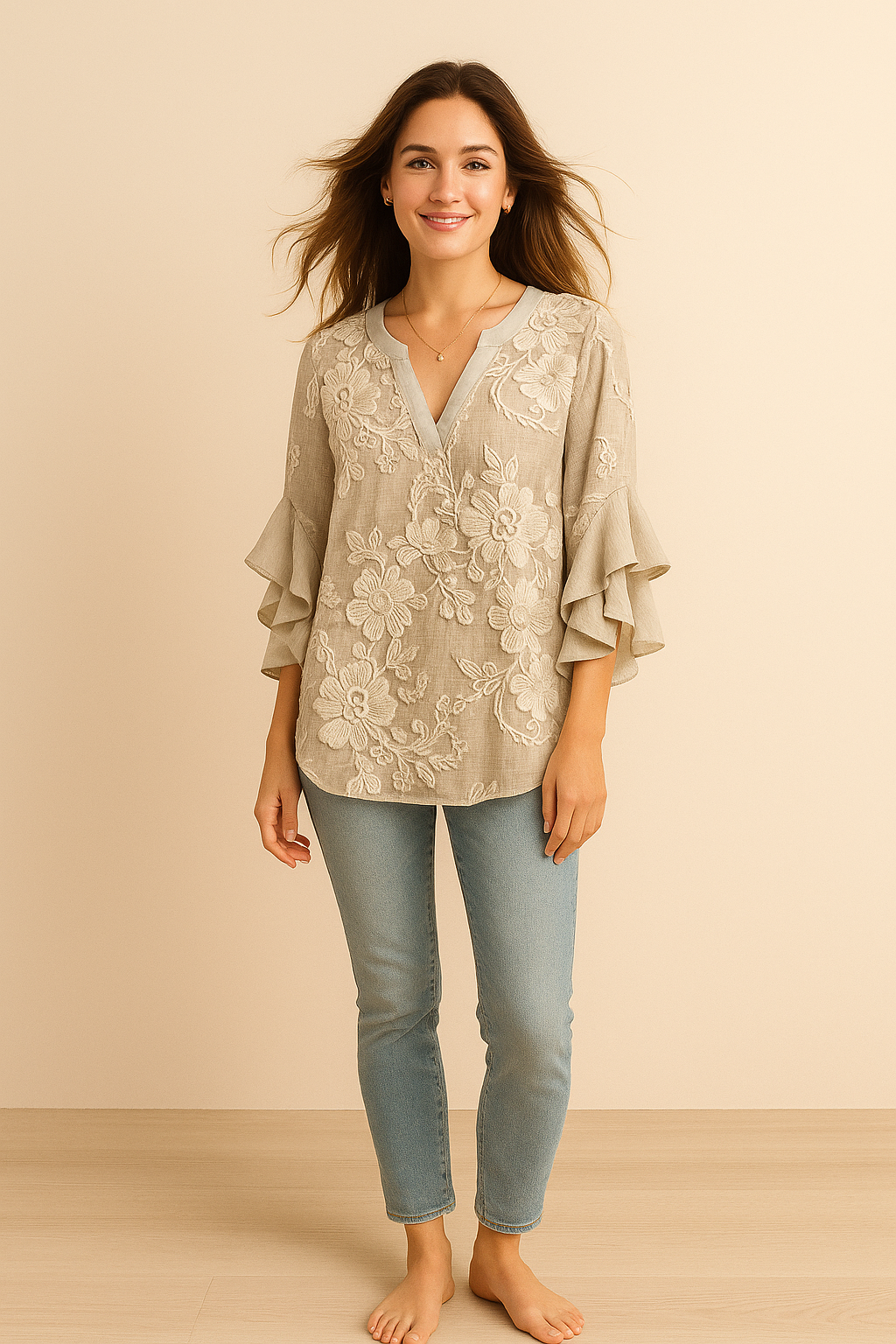 CARLA | Blusa holgada con estampado artístico