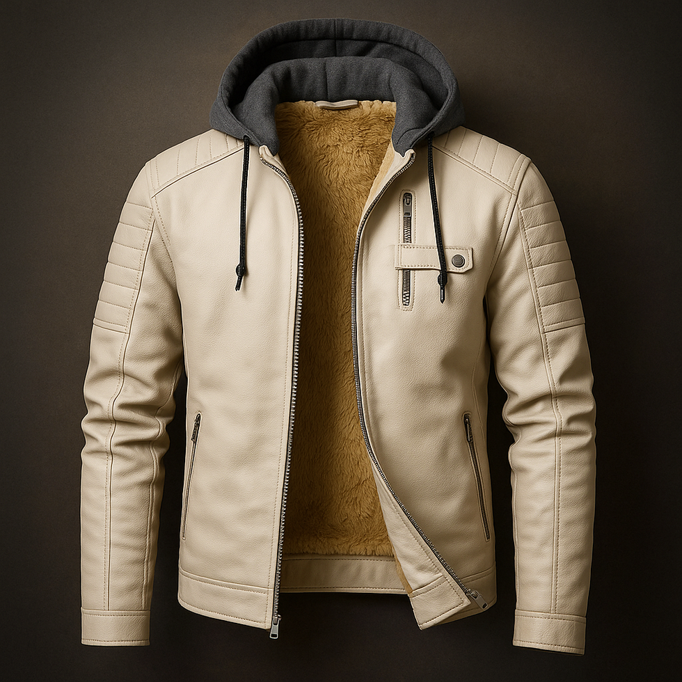 GLENDON | Chaqueta de cuero con capucha