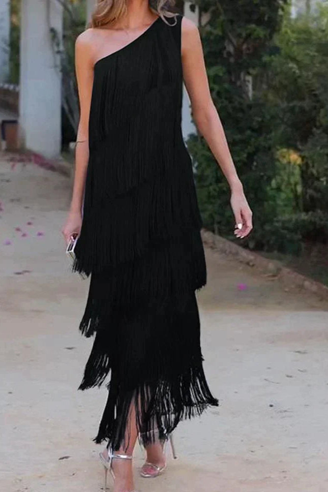 VALERIA | Vestido con flecos.