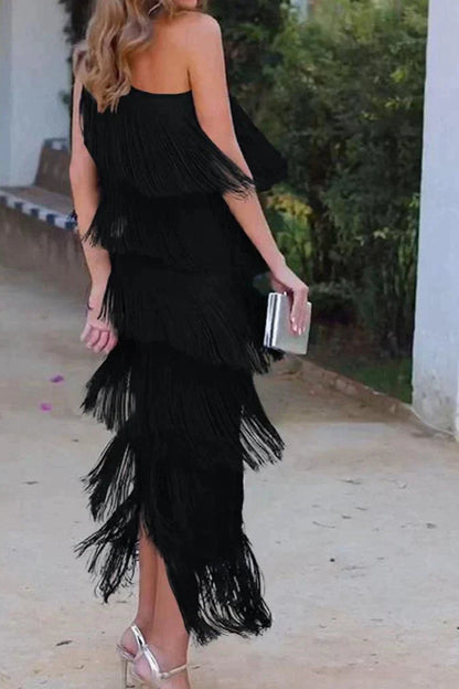 VALERIA | Vestido con flecos.
