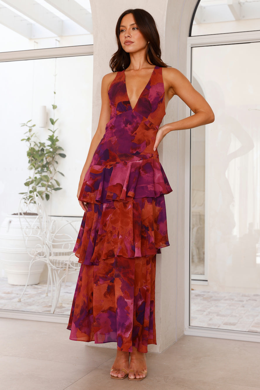 AURA | Vestido de con escote en V y volantes