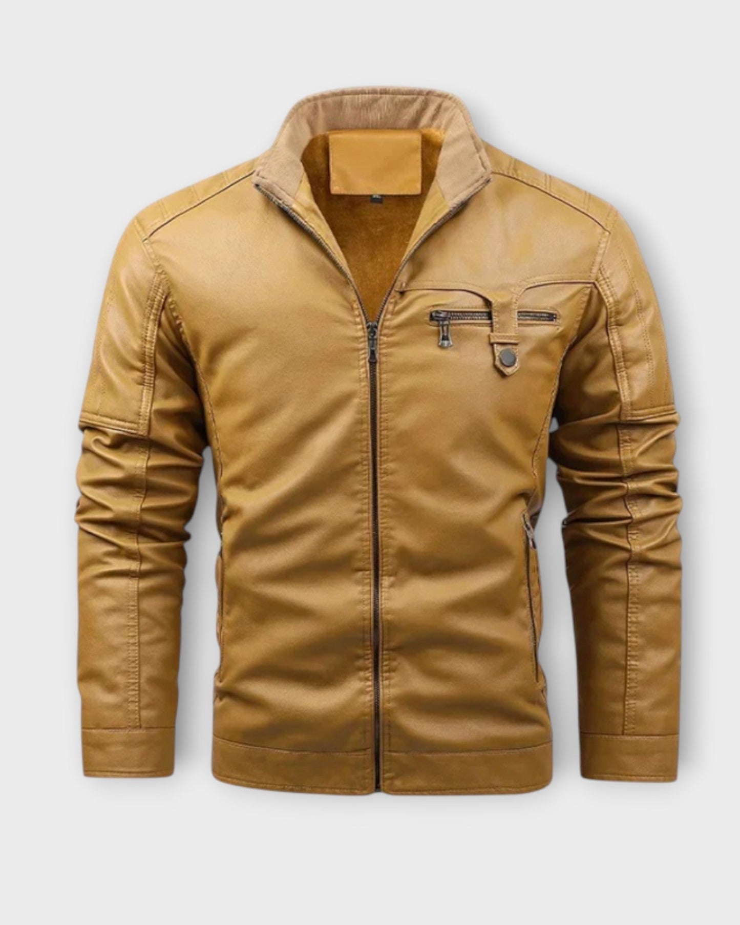 LUCAS | Chaqueta Retro de Cuero con Forro Polar