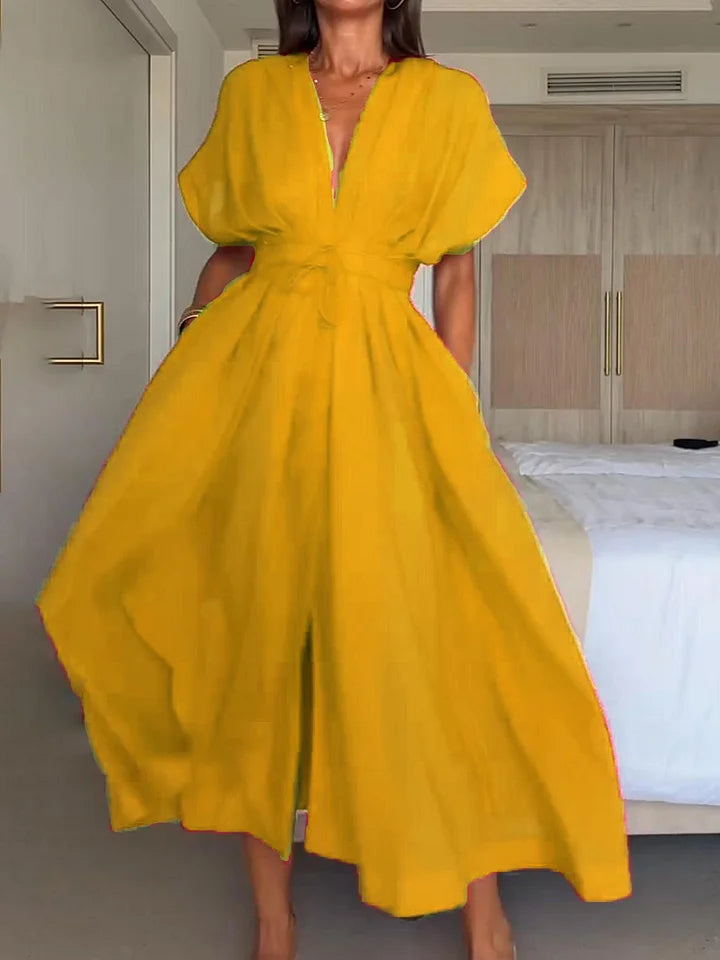 SABRINA | Vestido midi con escote en V