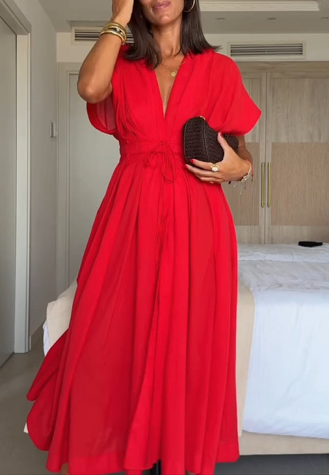 SABRINA | Vestido midi con escote en V