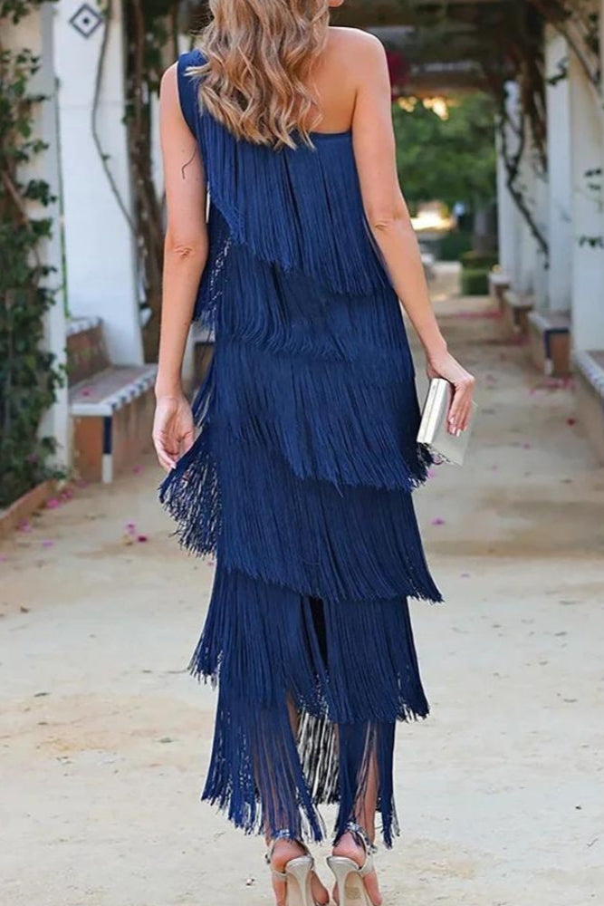 VALERIA | Vestido con flecos.