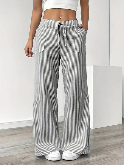 DOMÍNICA | Pantalón ancho rayado