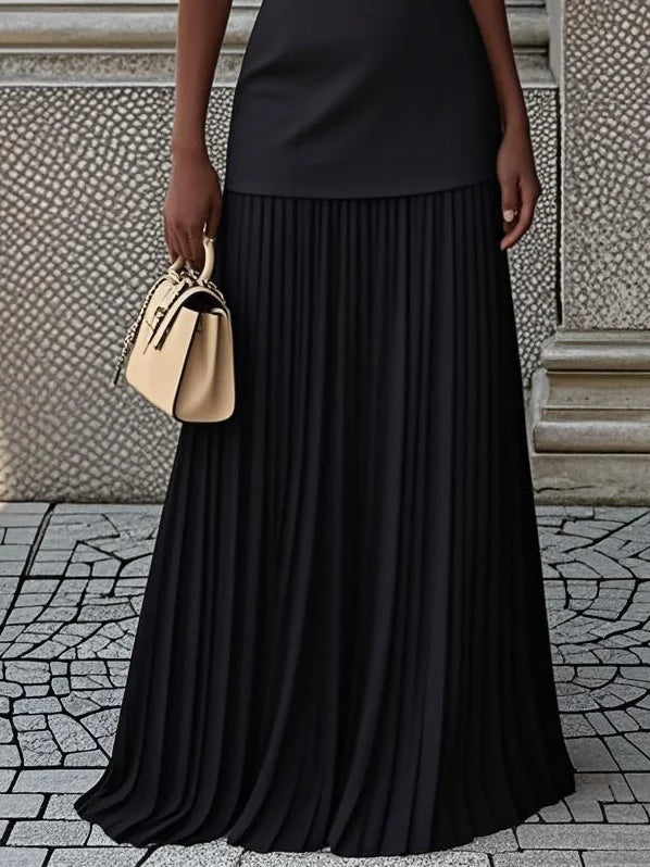 ELVIRA | Vestido largo plisado de diseño