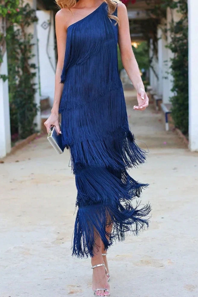 VALERIA | Vestido con flecos.