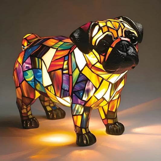 LUMINA | Lámpara de cristal colorida con motivo de perro
