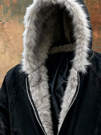 VELARO | Chaqueta gamuzado con capucha