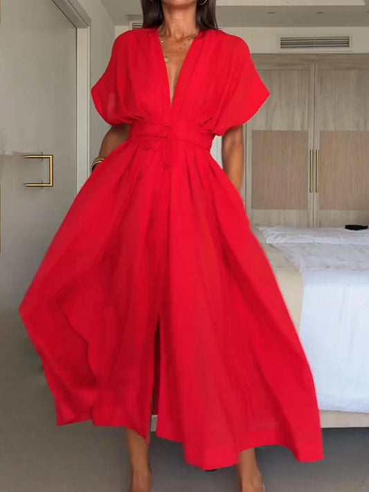 SABRINA | Vestido midi con escote en V