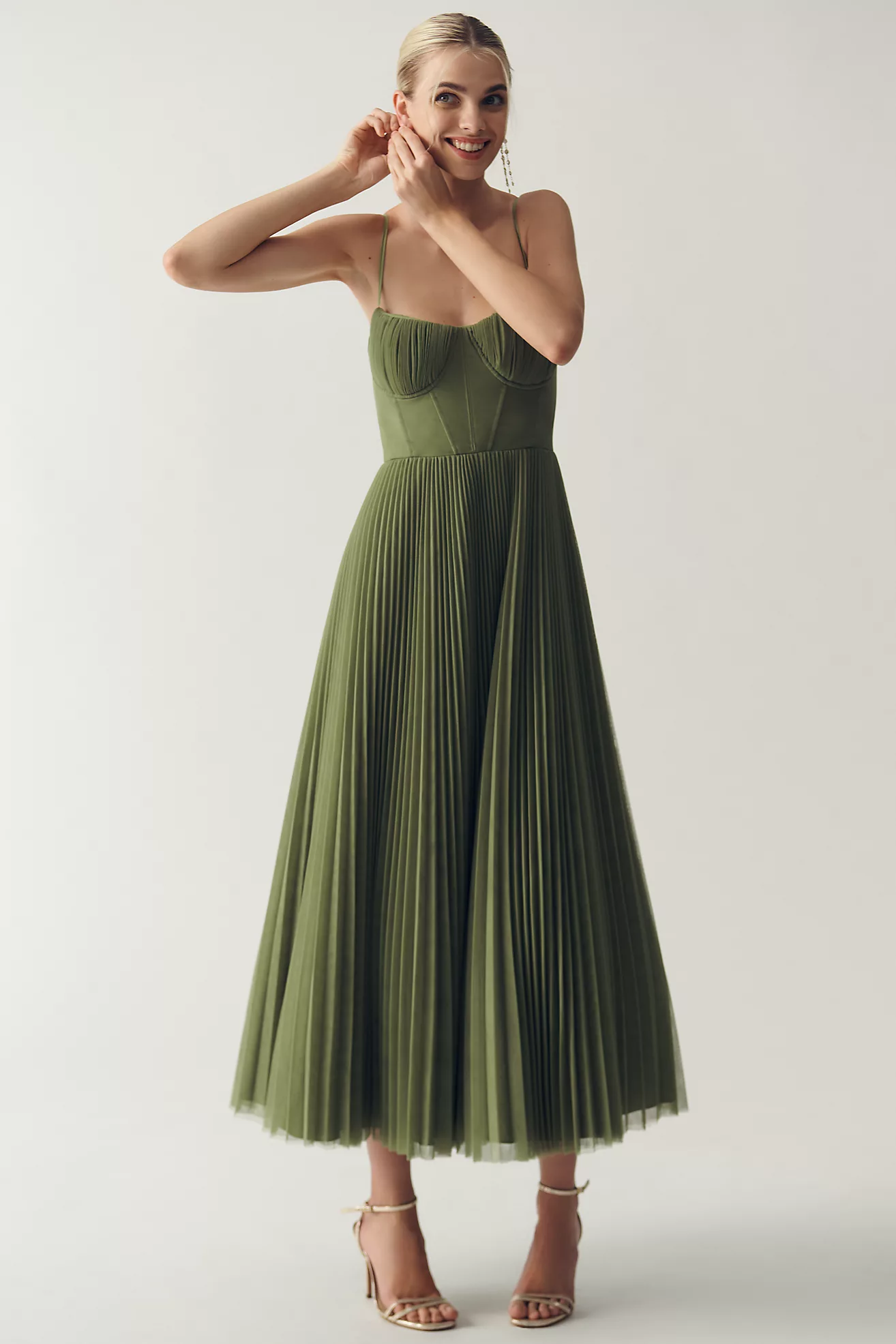 TAMARA | Vestido midi con corsé.