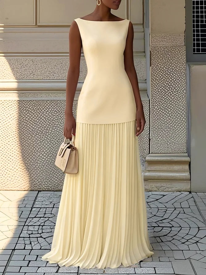 ELVIRA | Vestido largo plisado de diseño