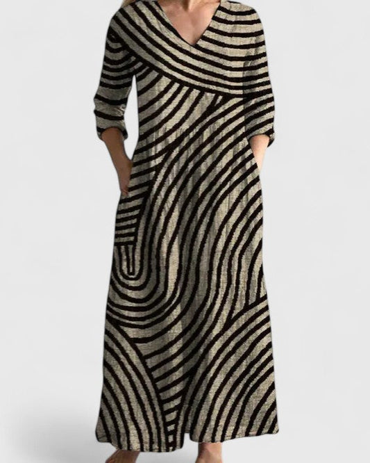 OLAYA | Vestido largo estampado