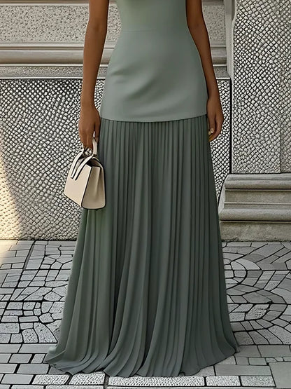 ELVIRA | Vestido largo plisado de diseño