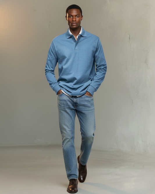 CARLO | Polo de manga larga lujoso.