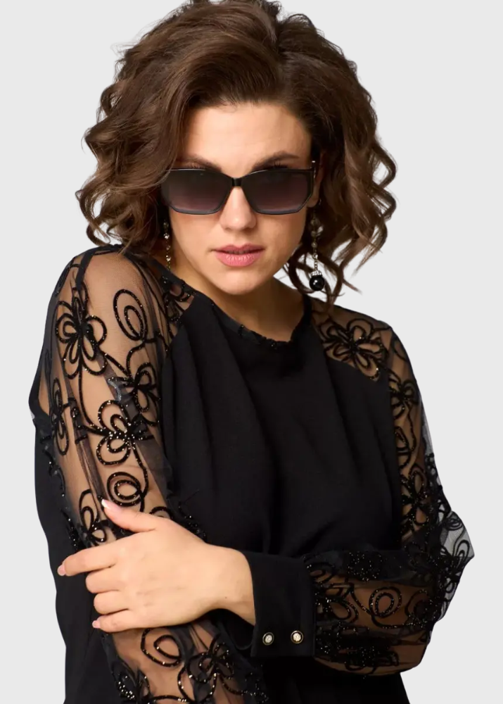 REGINA | Vestido con mangas de encaje