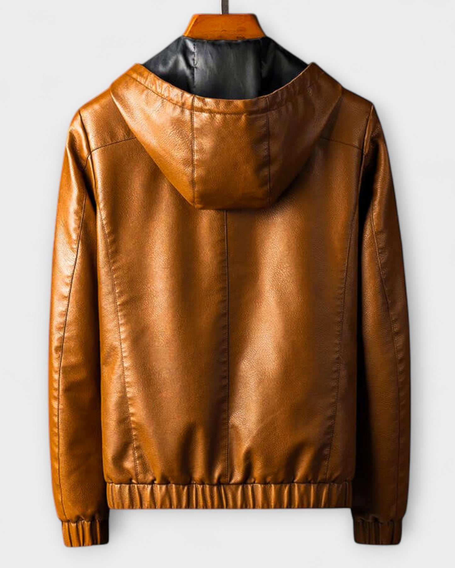 ARMANDO | Chaqueta de cuero ecológico con capucha