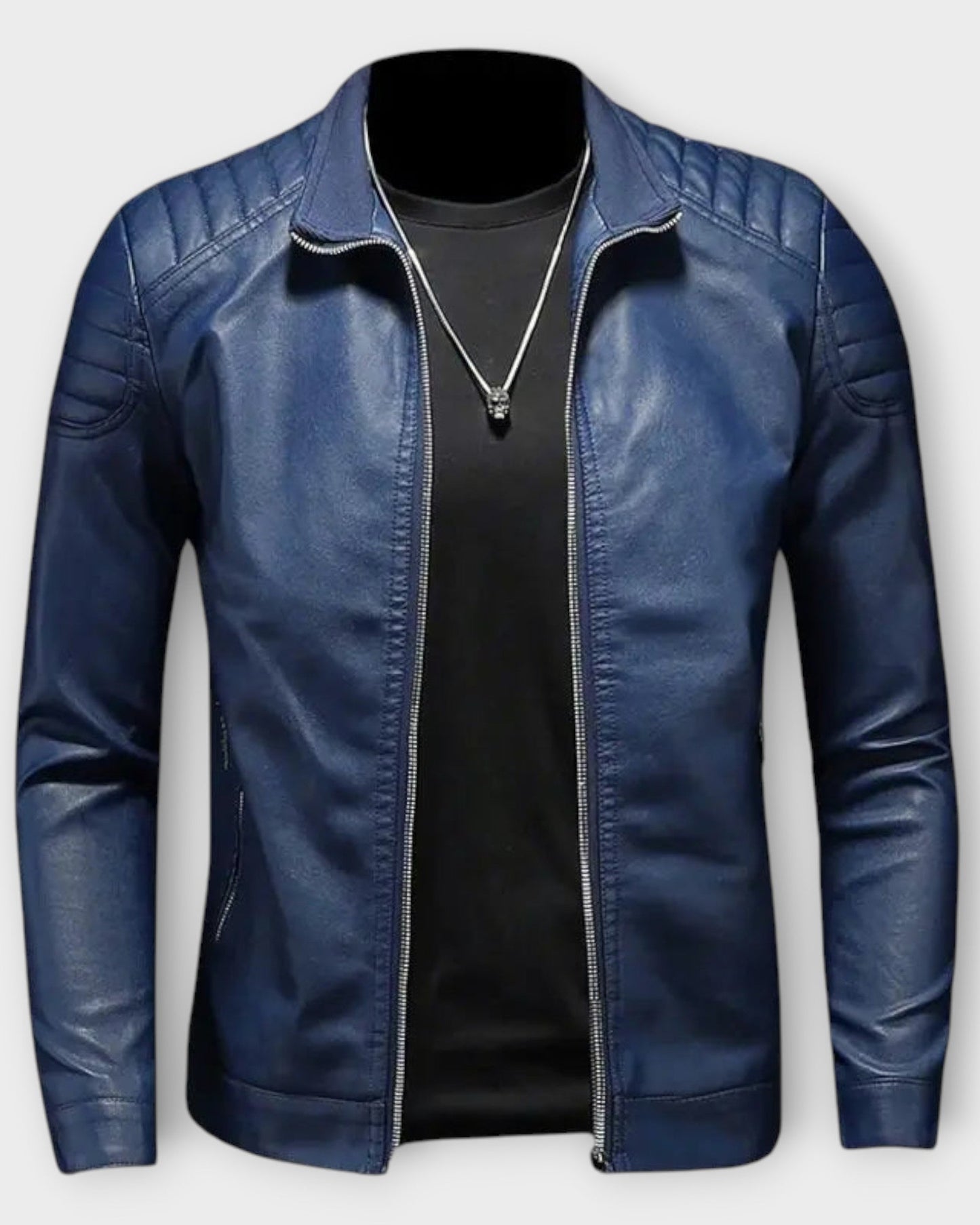 GUSTAVO | Chaqueta de cuero con cuello alto