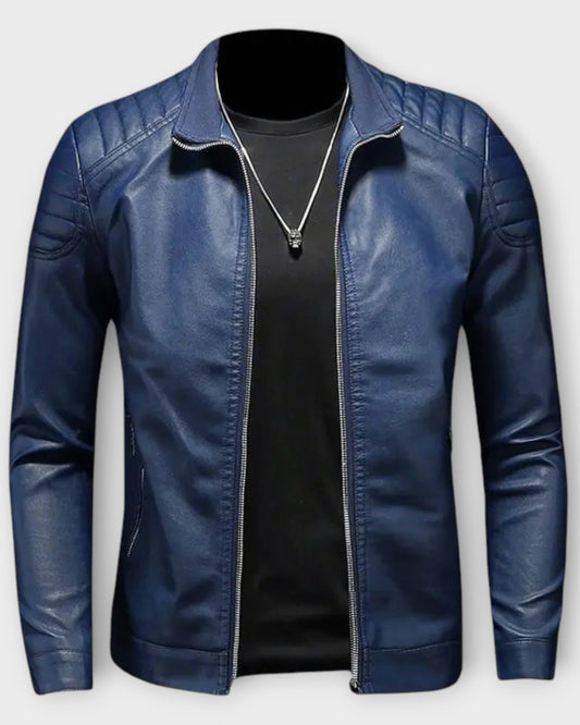 GUSTAVO | Chaqueta de cuero con cuello alto