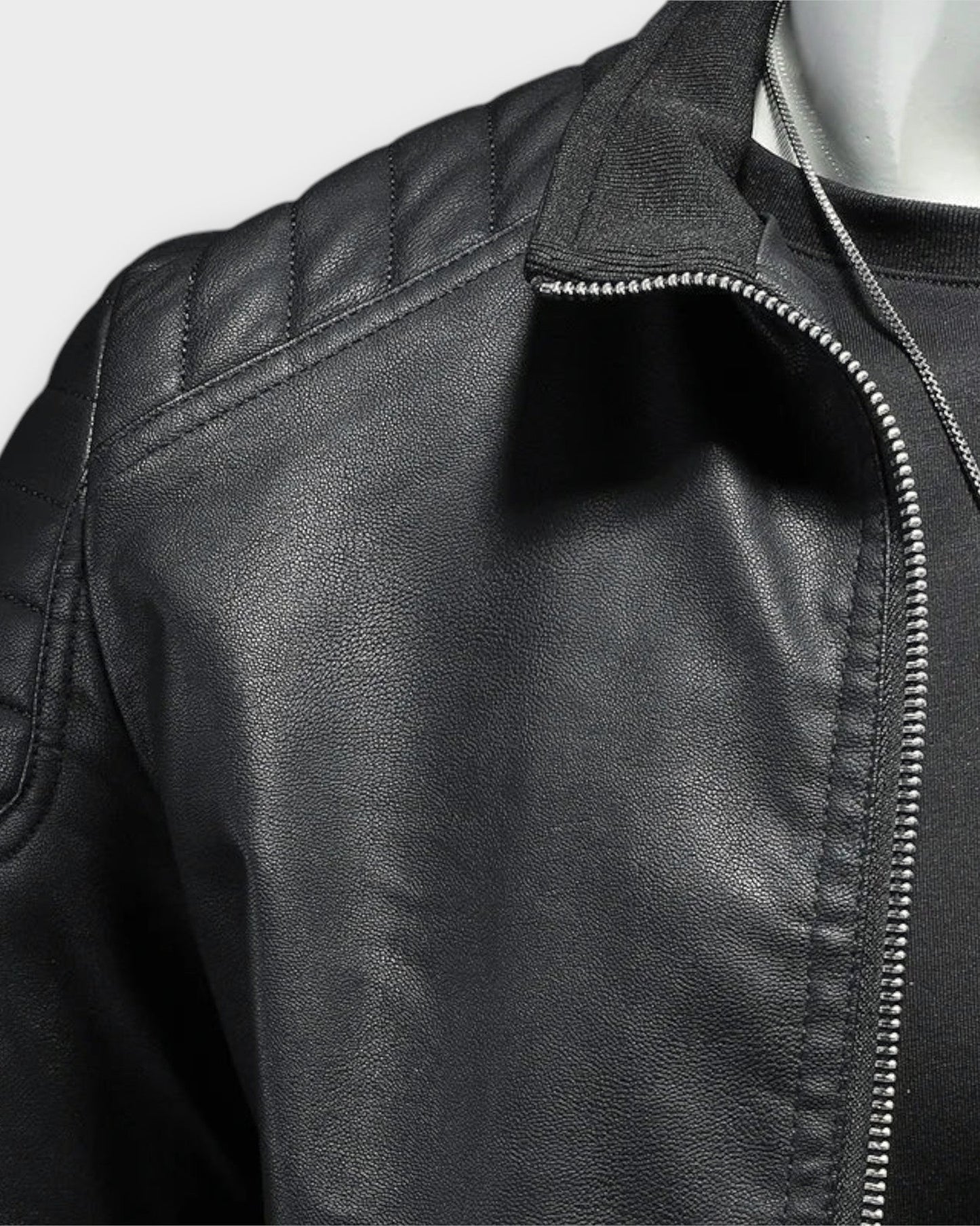 GUSTAVO | Chaqueta de cuero con cuello alto