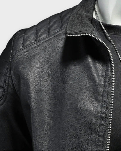 GUSTAVO | Chaqueta de cuero con cuello alto