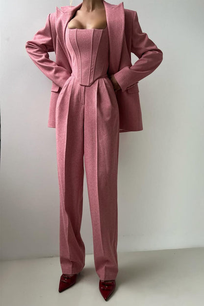 DOLCE | Conjunto de tres piezas con amaricana cruzada