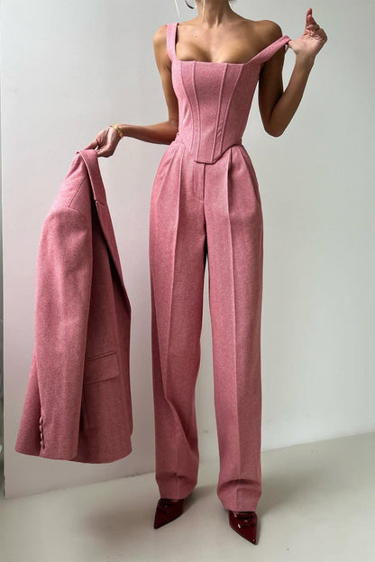 DOLCE | Conjunto de tres piezas con amaricana cruzada