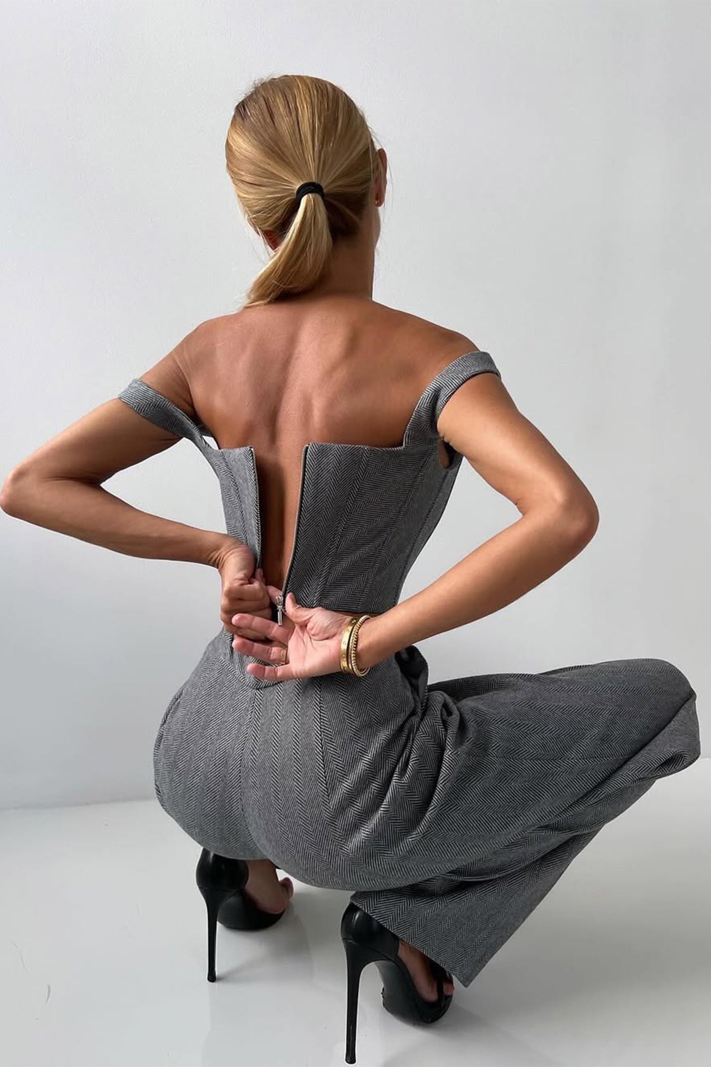 DOLCE | Conjunto de tres piezas con amaricana cruzada