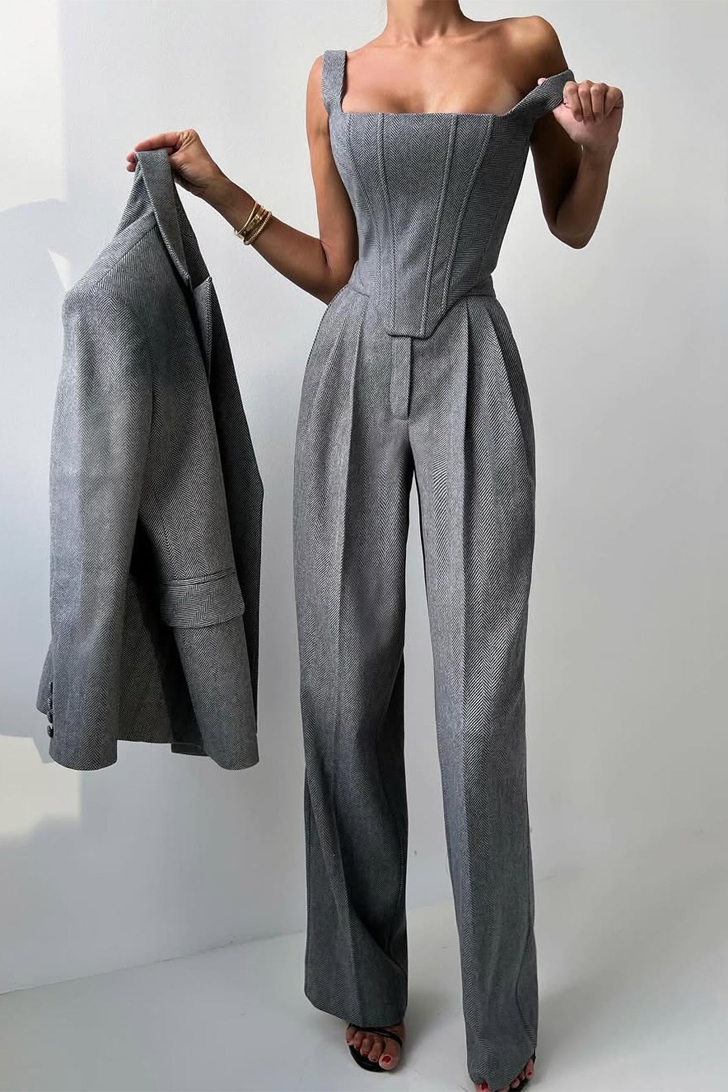 DOLCE | Conjunto de tres piezas con amaricana cruzada