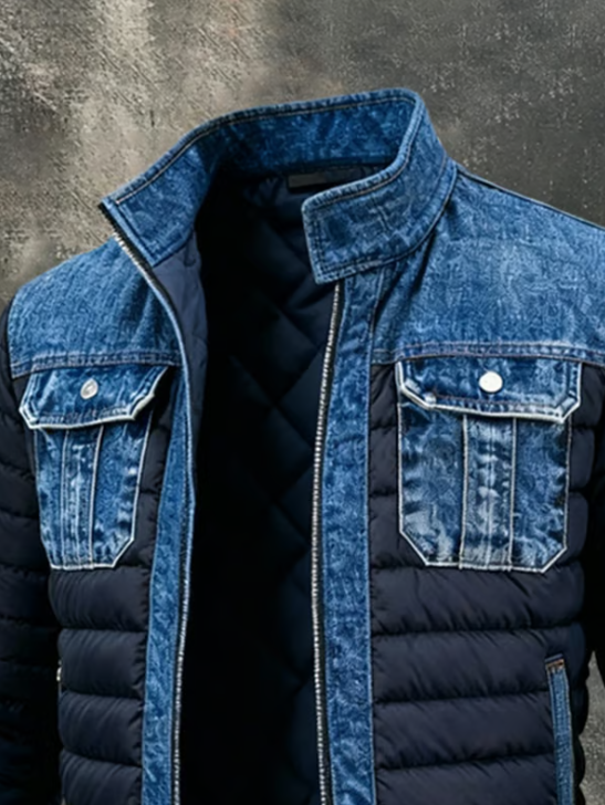 DENARO | Chaqueta acolchada con detalles refinados en denim